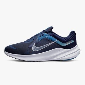 nike Quwst 5 Nike Navy and Light Blue Sneakers with White Swoosh Mens 13